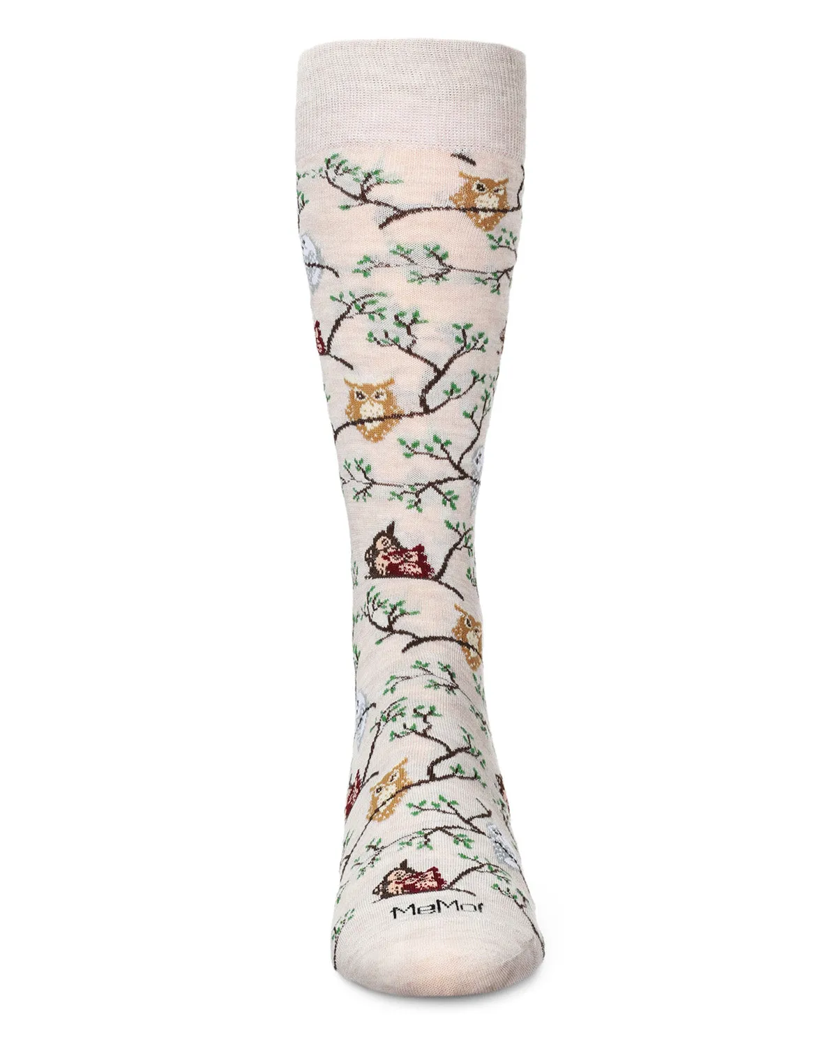 Men's Embroidered Owls Bamboo Crew Socks sold by MeMoi product image thumbnail 3