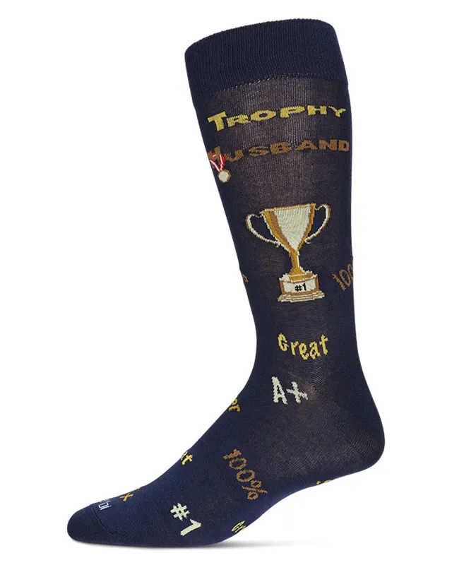 Men's Trophy Husband Bamboo Crew Socks sold by MeMoi