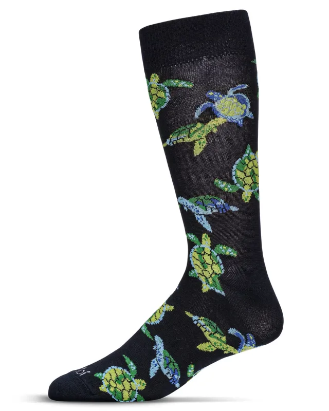 Men's Turtles Bamboo Crew Socks sold by MeMoi