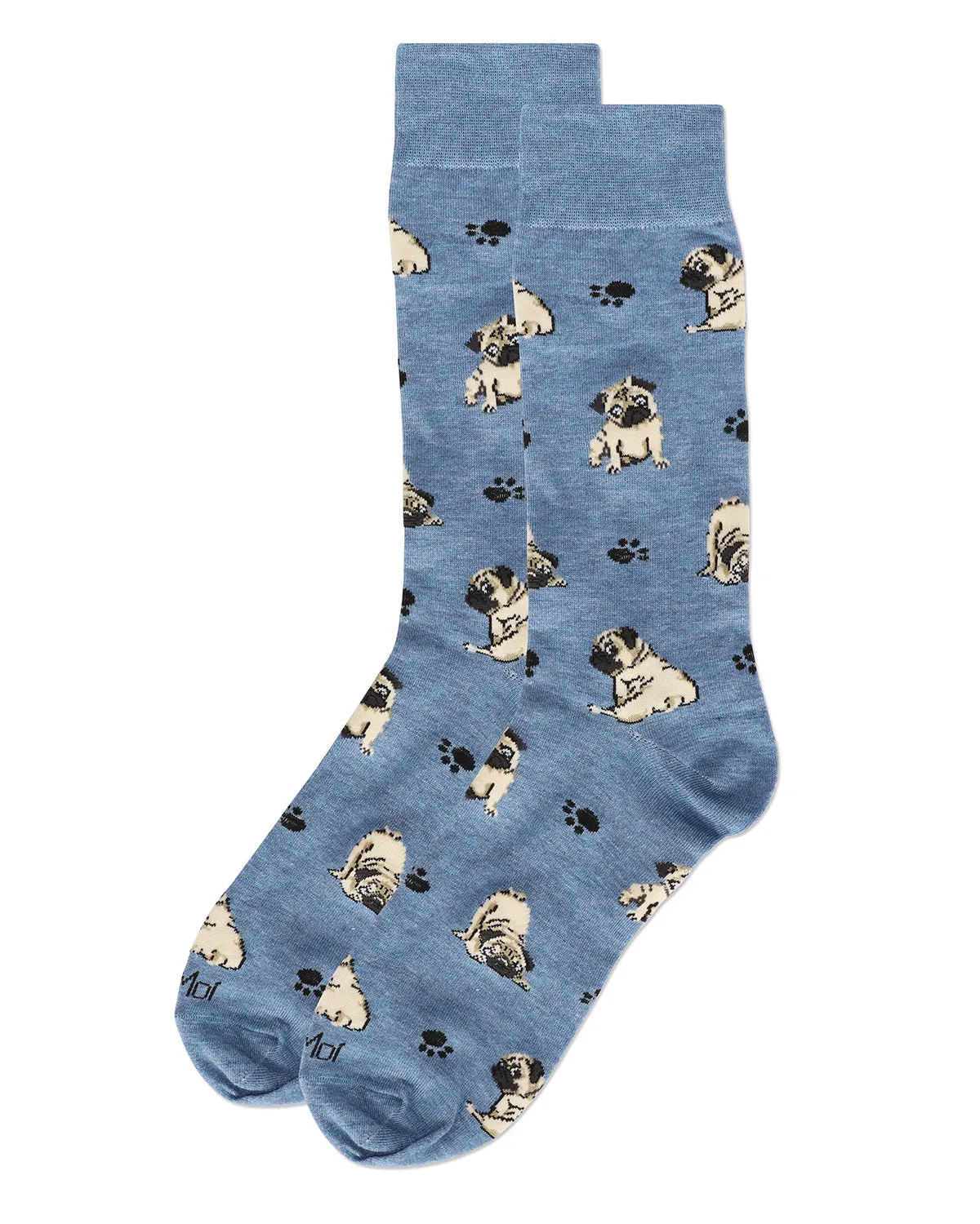 Men's Embroidered Pugs Bamboo Crew Socks sold by MeMoi product image thumbnail 3