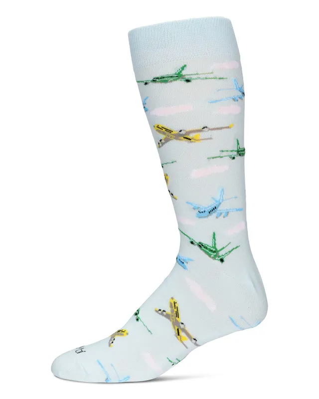 Men's Airplanes Bamboo Crew Socks sold by MeMoi