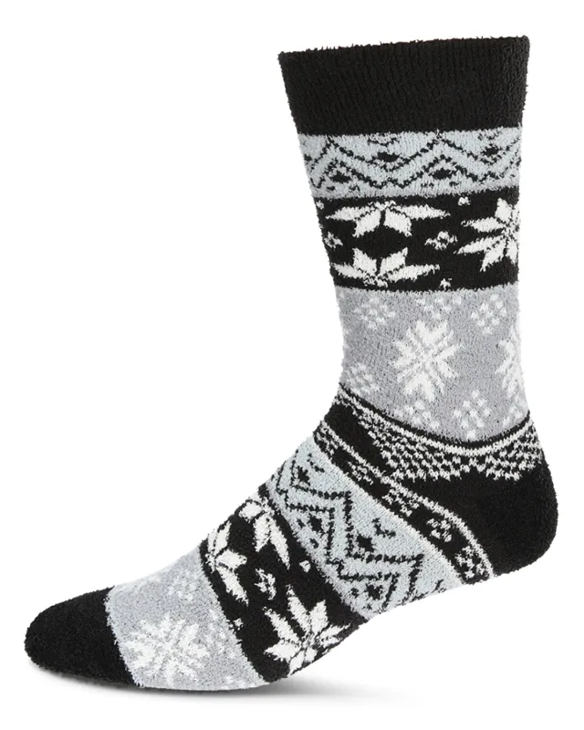 Men's Snowflake Fairisle Super Soft Cozy Crew Socks sold by MeMoi