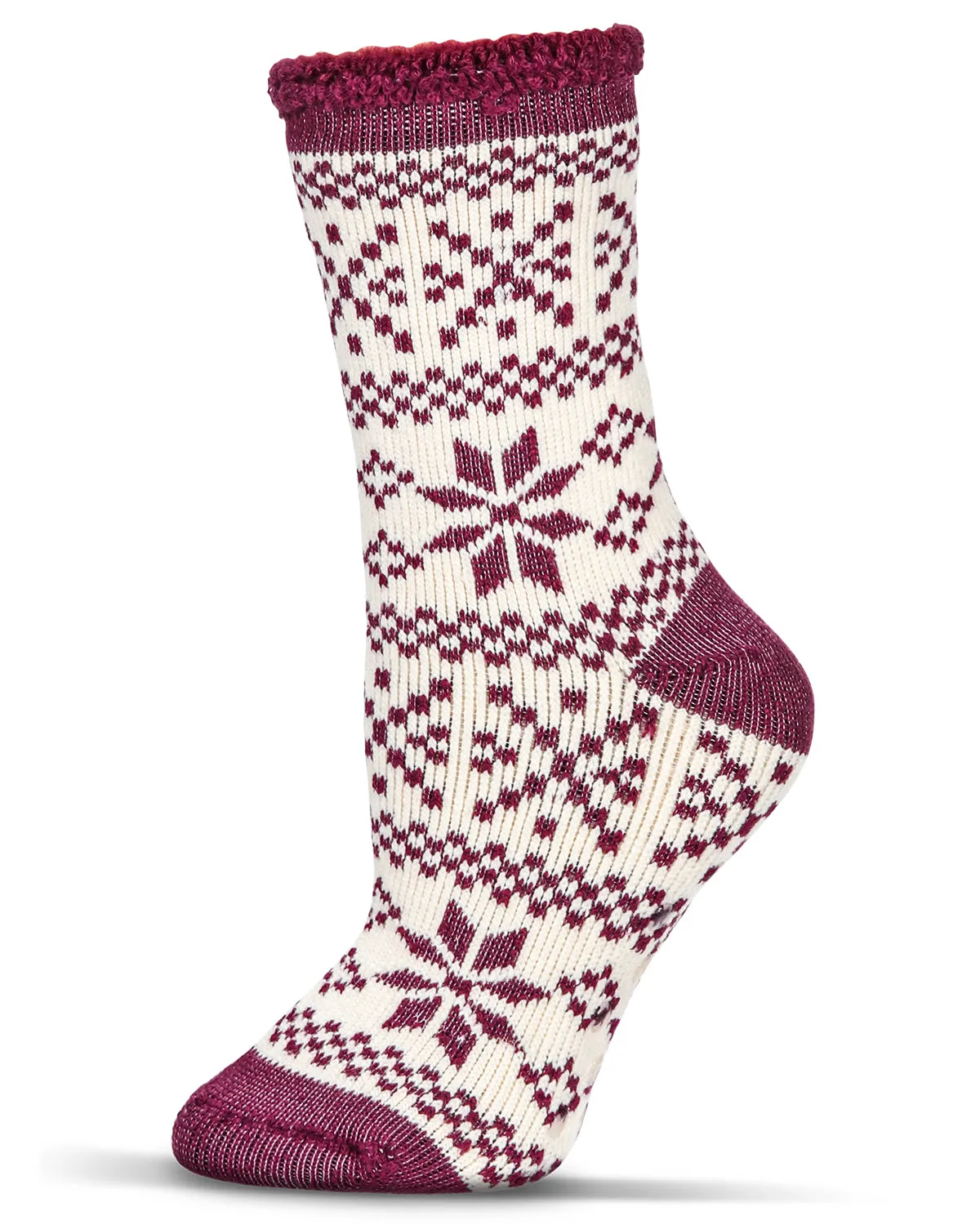 Women's Snowflake Fairisle Cozy Warm Thermal Crew Socks sold by MeMoi