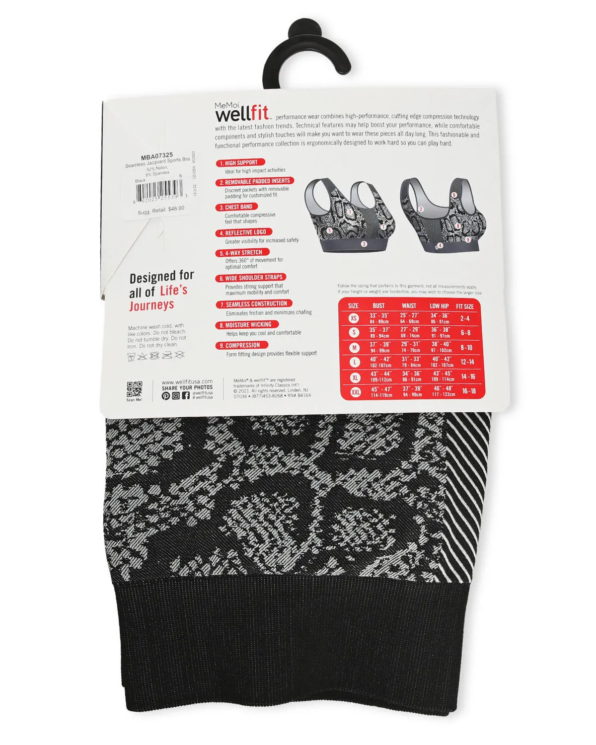 Women's Seamless Jacquard Sports Bra with Removable Cups sold by MeMoi product image thumbnail 5