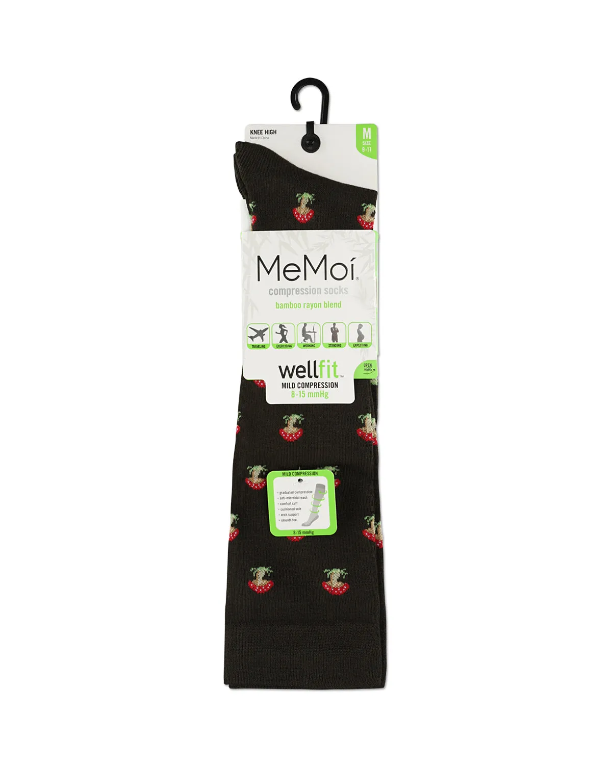 Women's Mushrooms Bamboo Blend 8-15 MMHG Graduated Compression Socks sold by MeMoi product image thumbnail 3