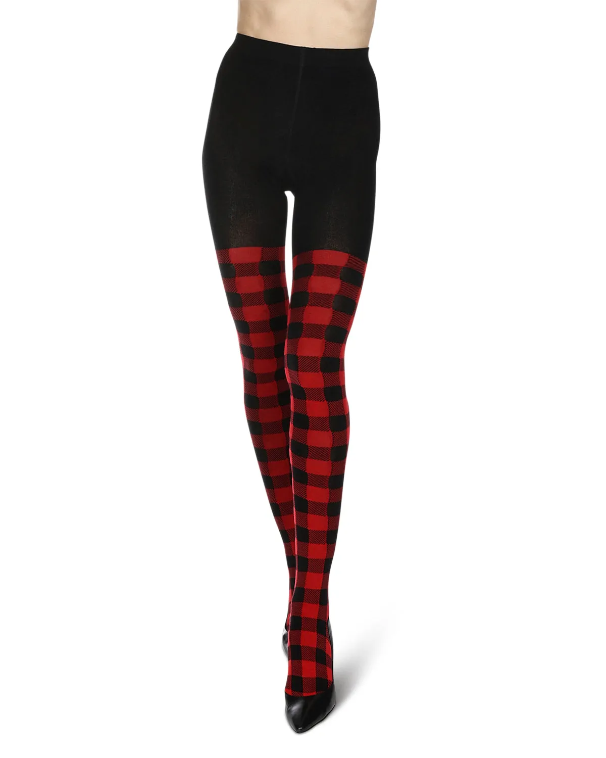 Women's Buffalo Check Sweater Tights sold by MeMoi product image thumbnail 4