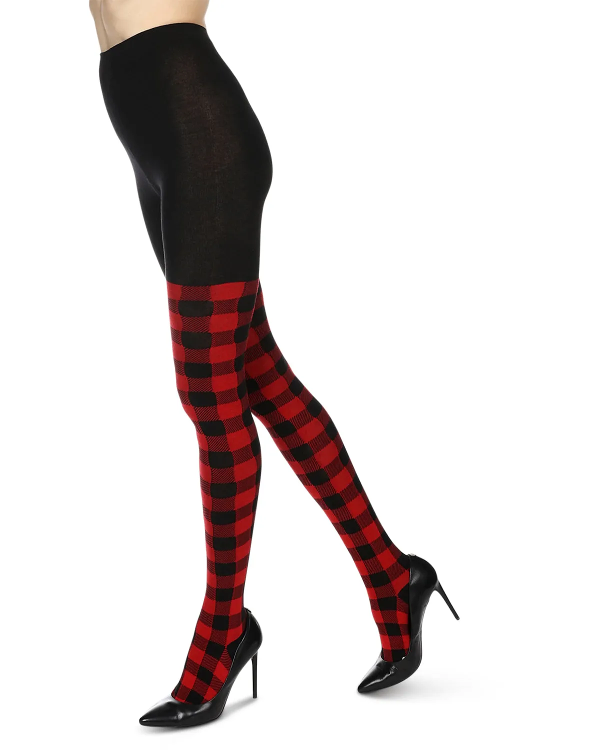 Women's Buffalo Check Sweater Tights sold by MeMoi product image thumbnail 2