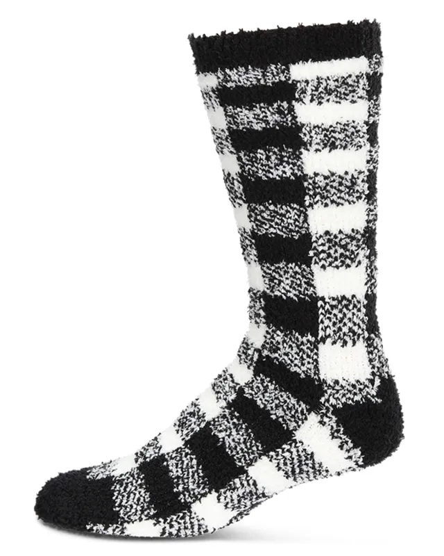 Men's Buffalo Plaid Fuzzy-Soft Cabin, Sleep, and Lounge Cozy Crew Sock sold by MeMoi