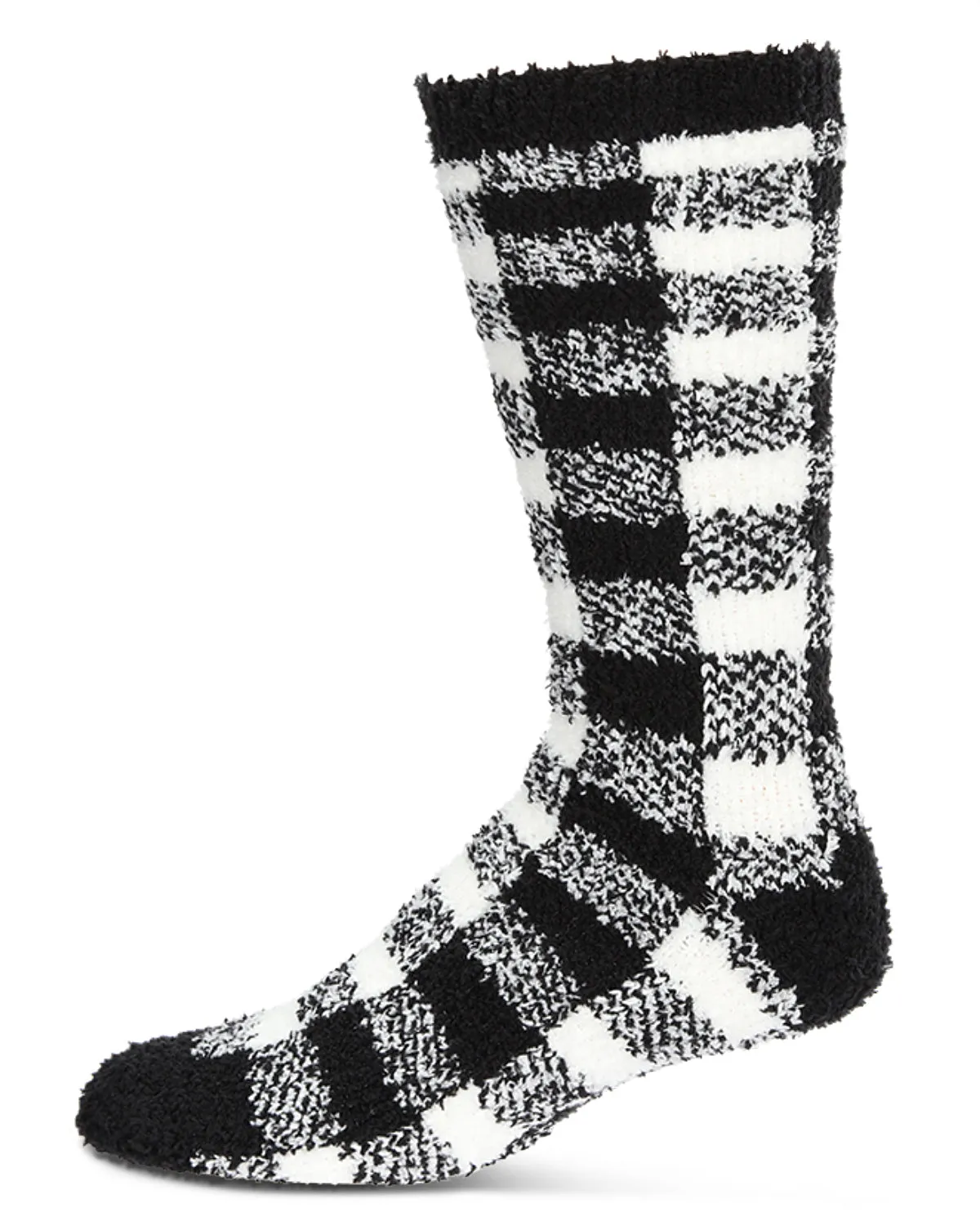 Men's Buffalo Plaid Fuzzy-Soft Cabin, Sleep, and Lounge Cozy Crew Sock sold by MeMoi
