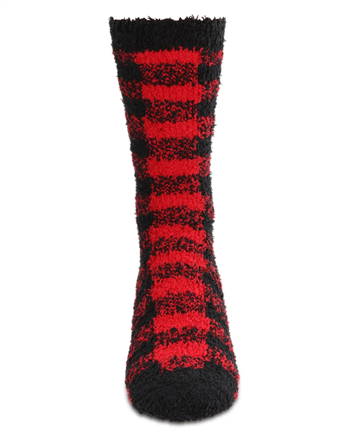 Men's Buffalo Plaid Fuzzy-Soft Cabin, Sleep, and Lounge Cozy Crew Sock sold by MeMoi product image thumbnail 4