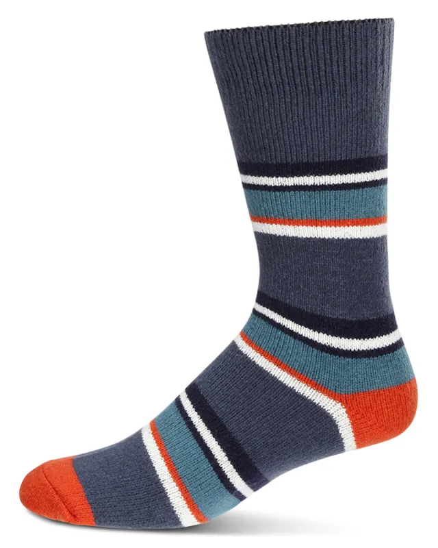 Men's Stripe Buttersoft Cozy Crew Socks sold by MeMoi