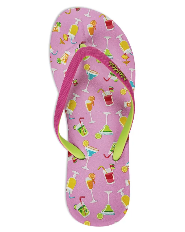 Women's Drinks Flip Flops & Mesh Bag Set made by MeMoi