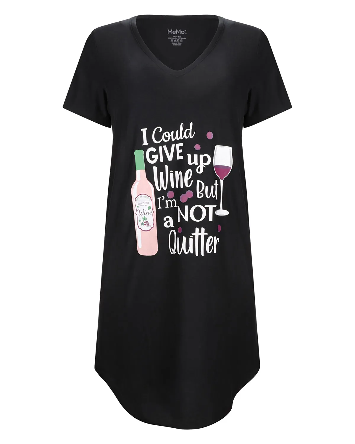 Women's I Could Give Up Wine But I'm Not A Quitter V-Neck Sleepshirt sold by MeMoi product image thumbnail 4