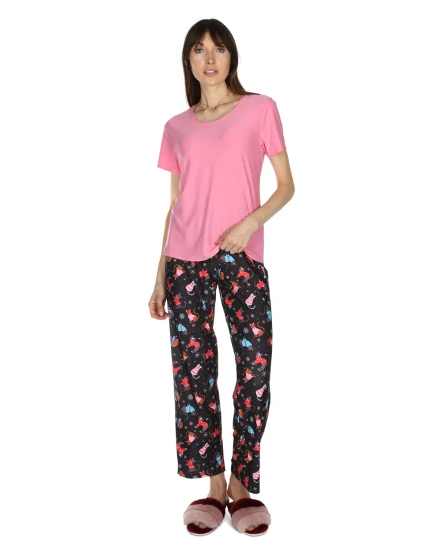 Women's Sweater Cats Two Piece PJ Set in a Bag sold by MeMoi