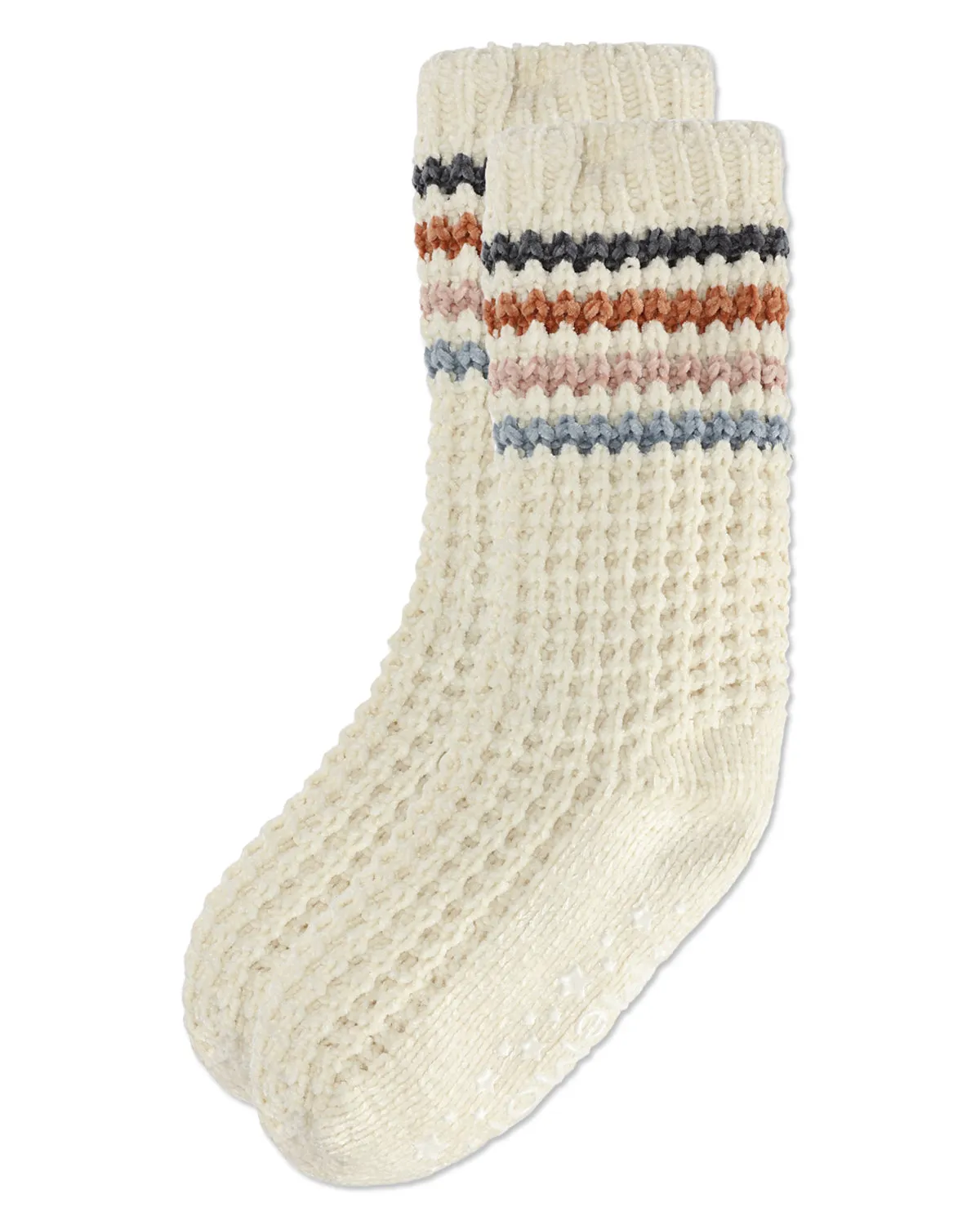 Women's Chunky Stripes Plush-Lined Slipper Crew Sock sold by MeMoi product image thumbnail 3