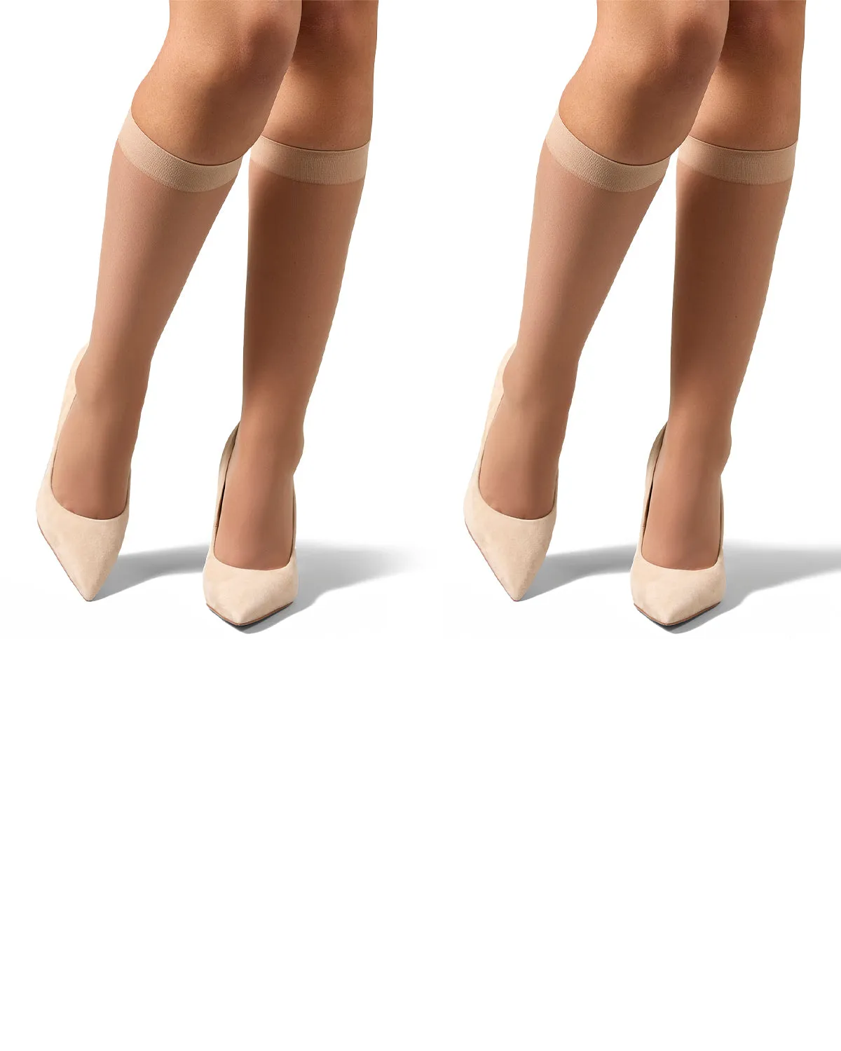 Women's 2 Pair Pack Satin Sheer Knee Highs sold by MeMoi product image thumbnail 5