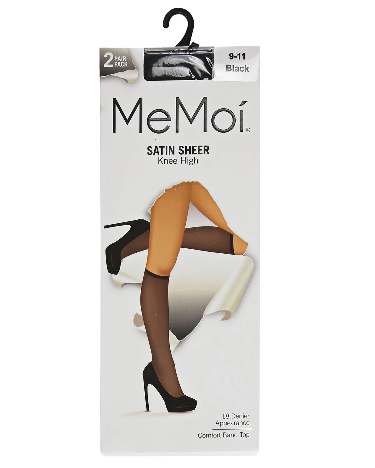 Women's 2 Pair Pack Satin Sheer Knee Highs sold by MeMoi product image thumbnail 3