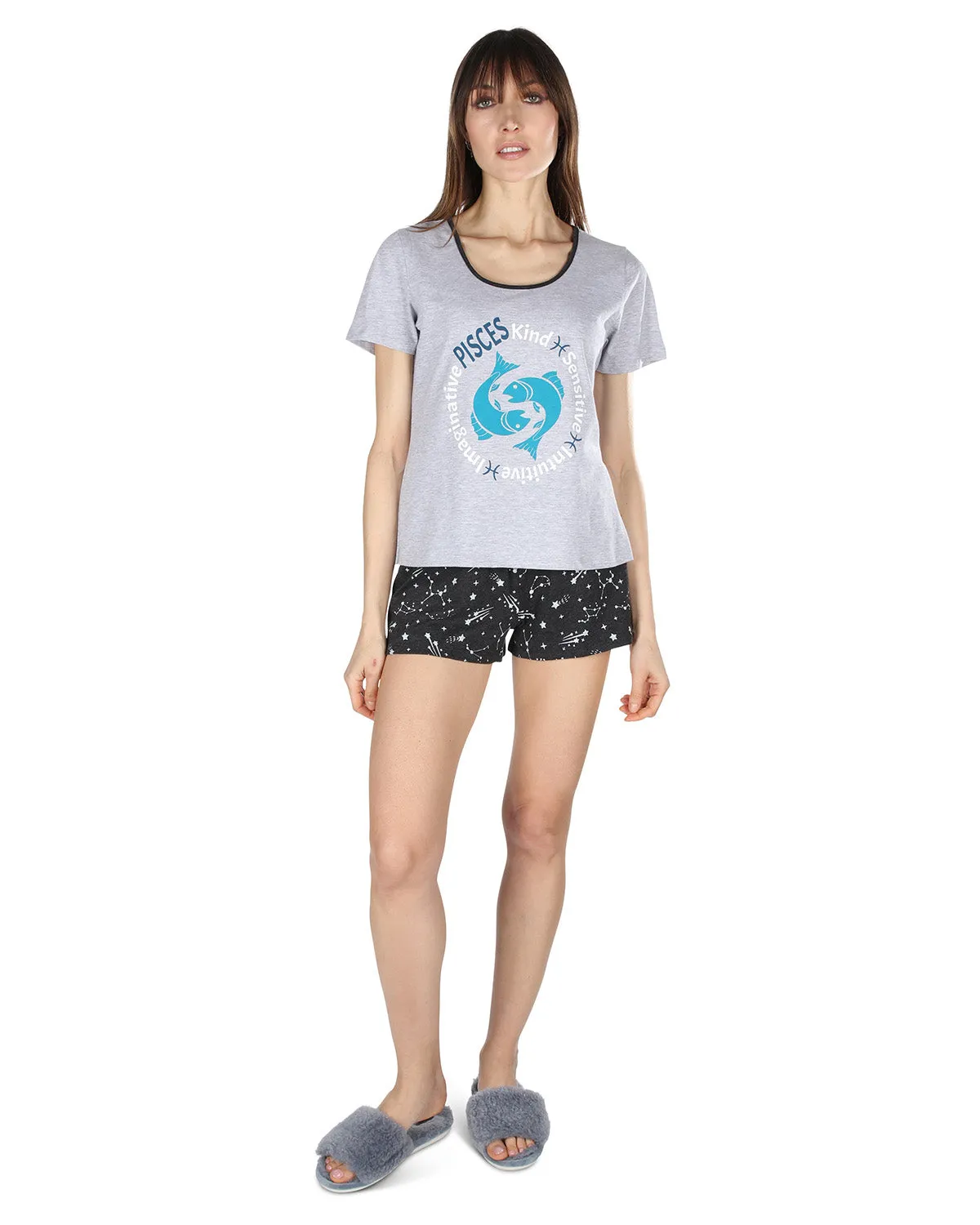 Women's Pisces Zodiac Sign PJ Short Set sold by MeMoi