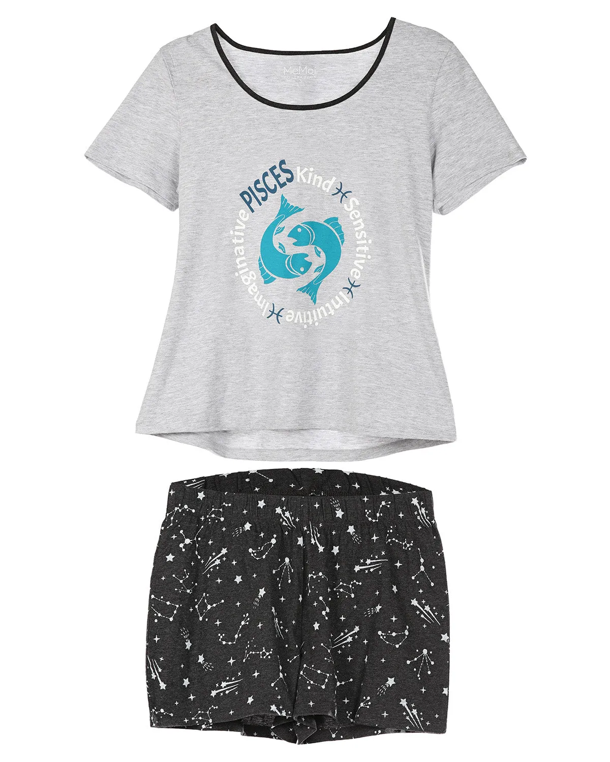 Women's Pisces Zodiac Sign PJ Short Set sold by MeMoi product image thumbnail 4