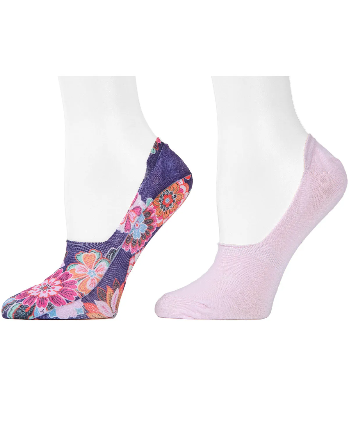 Women's 4 Pair Pack Natori Funky Floral No-Show Liner Socks sold by MeMoi product image thumbnail 2