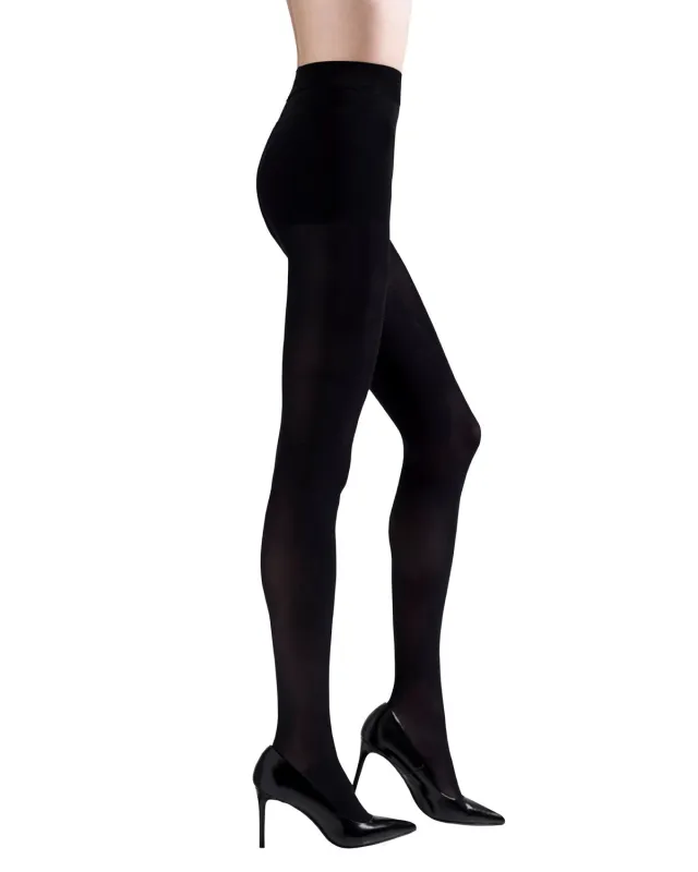 Women's 2 Pair Pack Opaque Tights with Built-in Ball Of Foot Cushion sold by MeMoi