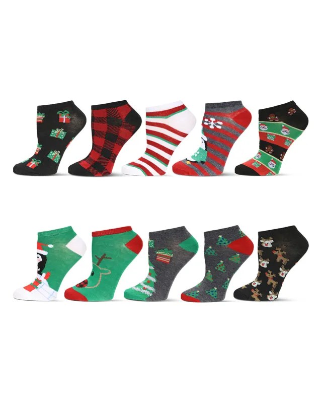 Women's 10 Pair Pack Holiday Low Cut Socks sold by MeMoi