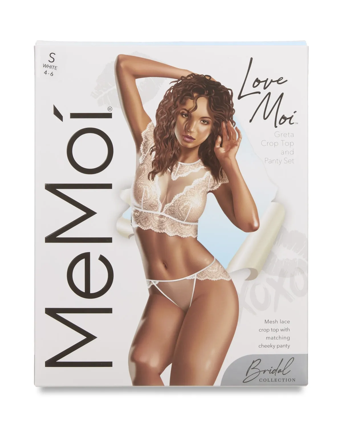 Women's Greta White Crop Top and Panty Set sold by MeMoi product image thumbnail 4