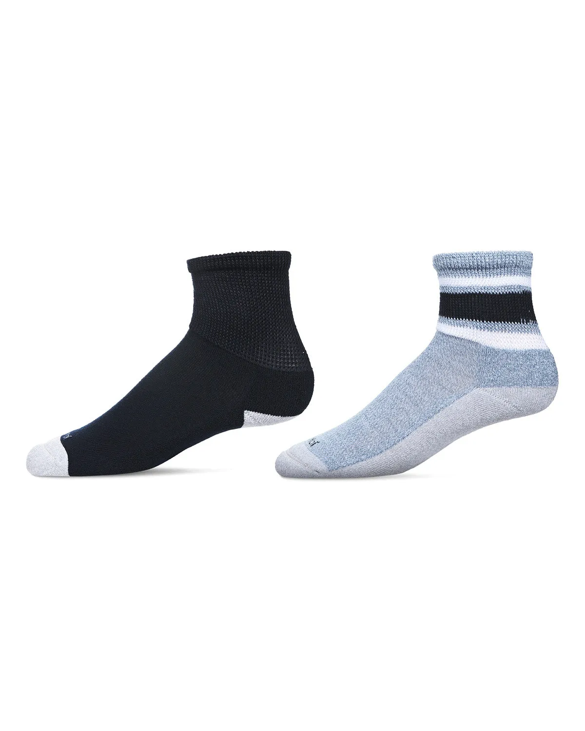 2 Pair Unisex Diabetic Vintage Stripe Half Cushion Quarter Socks sold by MeMoi product image thumbnail 2