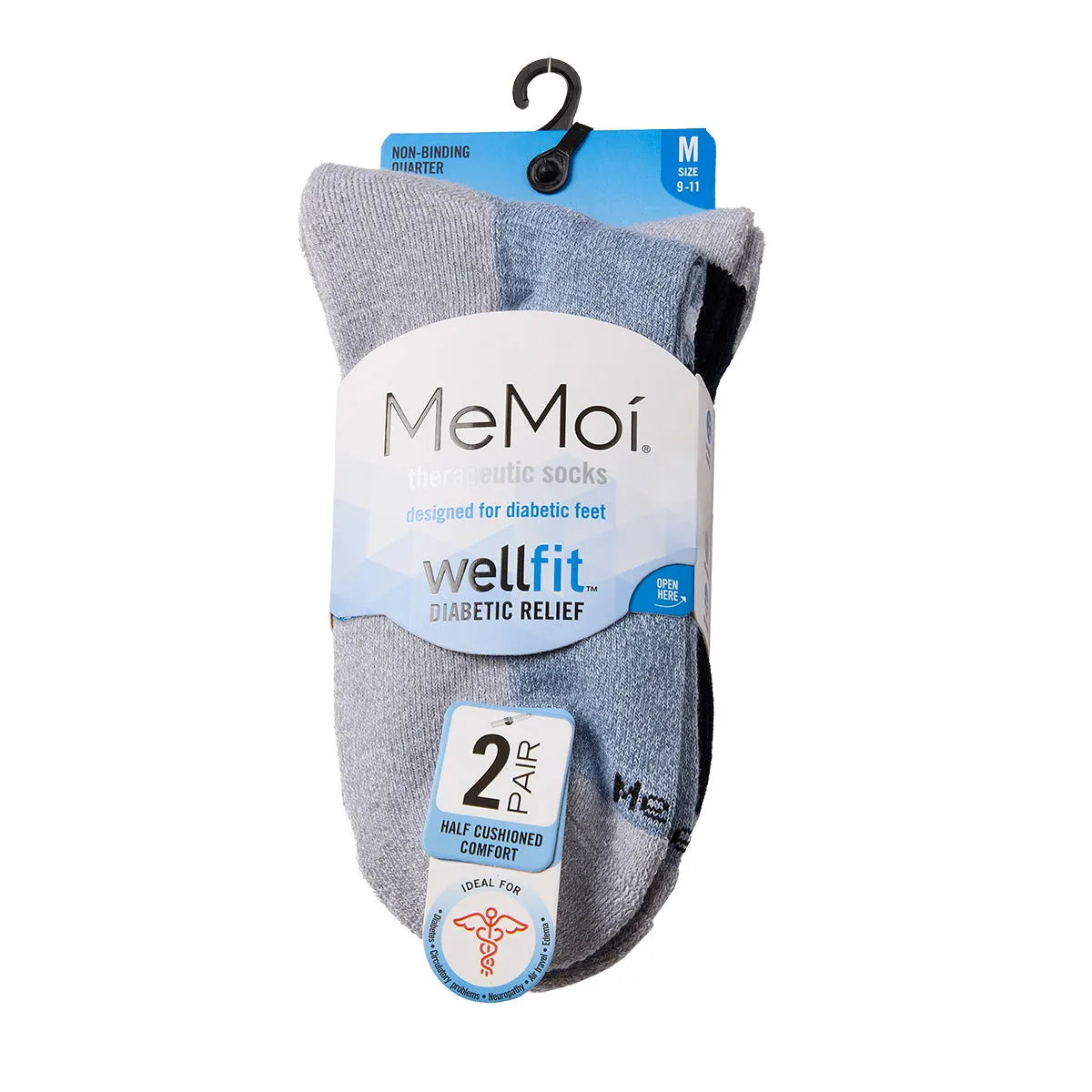 2 Pair Unisex Diabetic Vintage Stripe Half Cushion Quarter Socks sold by MeMoi product image thumbnail 3