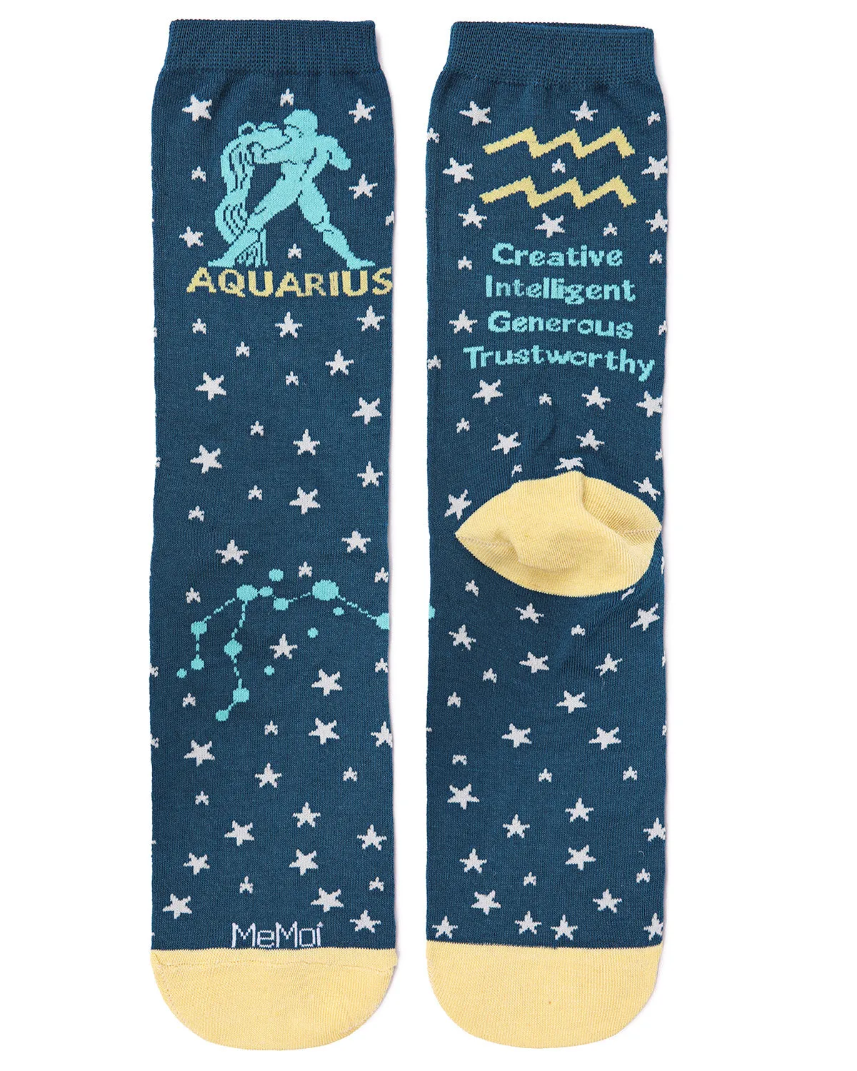 Women's Aquarius Zodiac Sign Crew Socks sold by MeMoi product image thumbnail 4