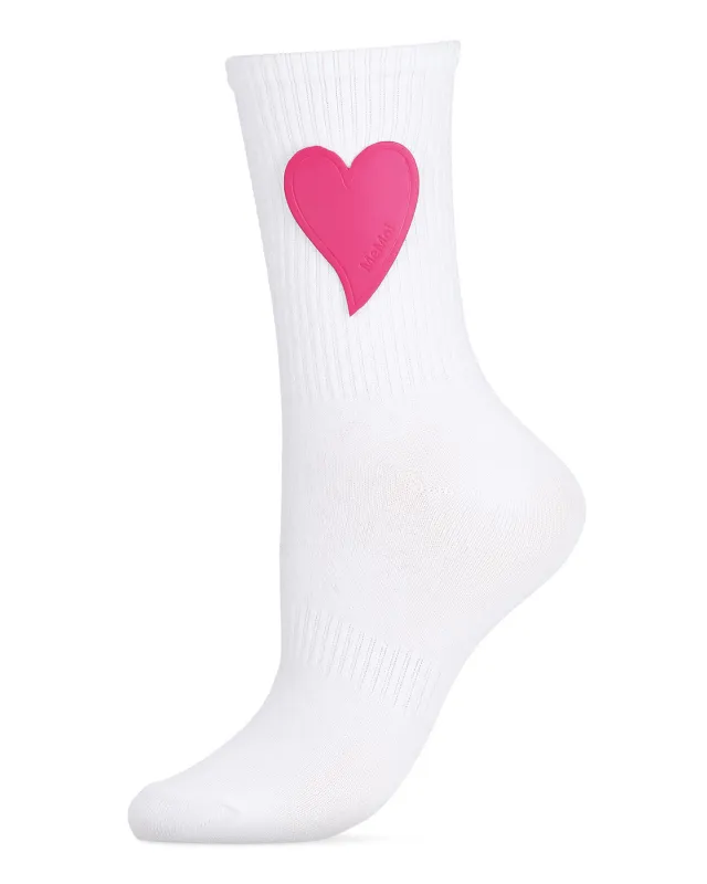 Women's Floating Heart Cotton Blend Crew Sock sold by MeMoi