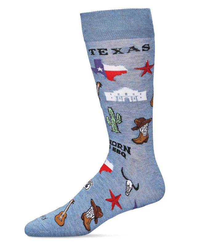 Men's "Don't Mess With Texas" Rayon from Bamboo Blend Novelty Crew Sock sold by MeMoi