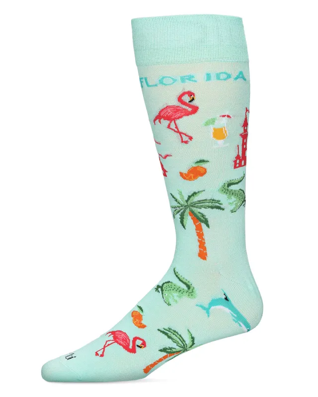 Men's Florida Sun Fun Bamboo Blend Novelty Crew Sock sold by MeMoi