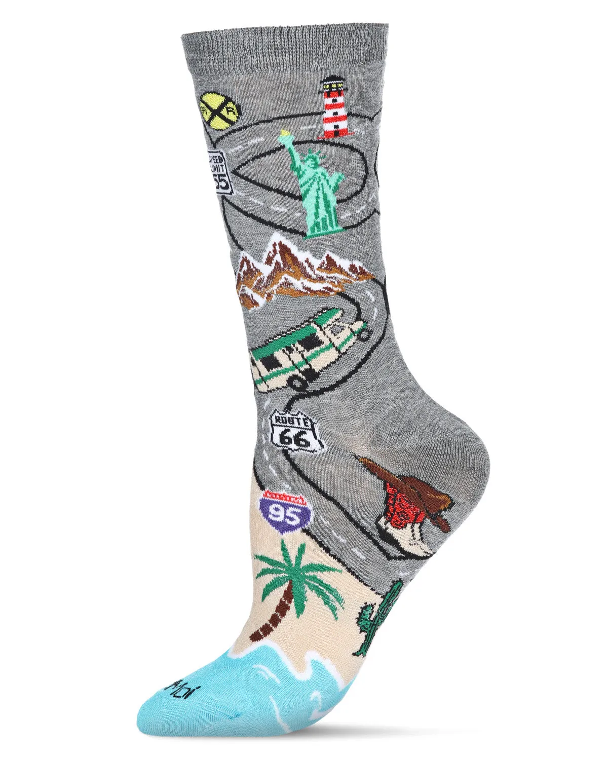 Road Trip Bamboo Blend Crew Sock sold by MeMoi