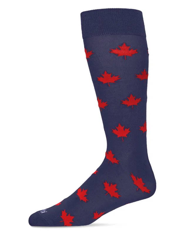 Men's Oh Canada Maple Leaf Bamboo Blend Crew Sock sold by MeMoi