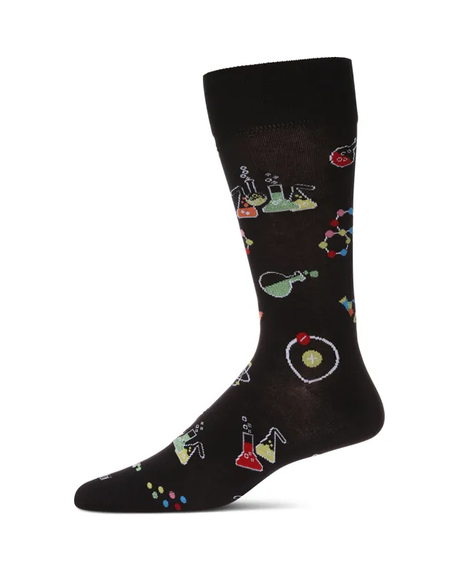 Men's Cool Science Geek Bamboo Blend Novelty Crew Sock sold by MeMoi