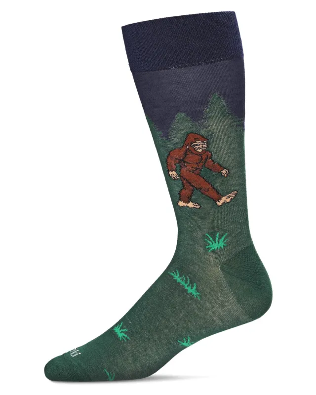 Men's Bigfoot is Real Bamboo Blend Novelty Crew Sock sold by MeMoi