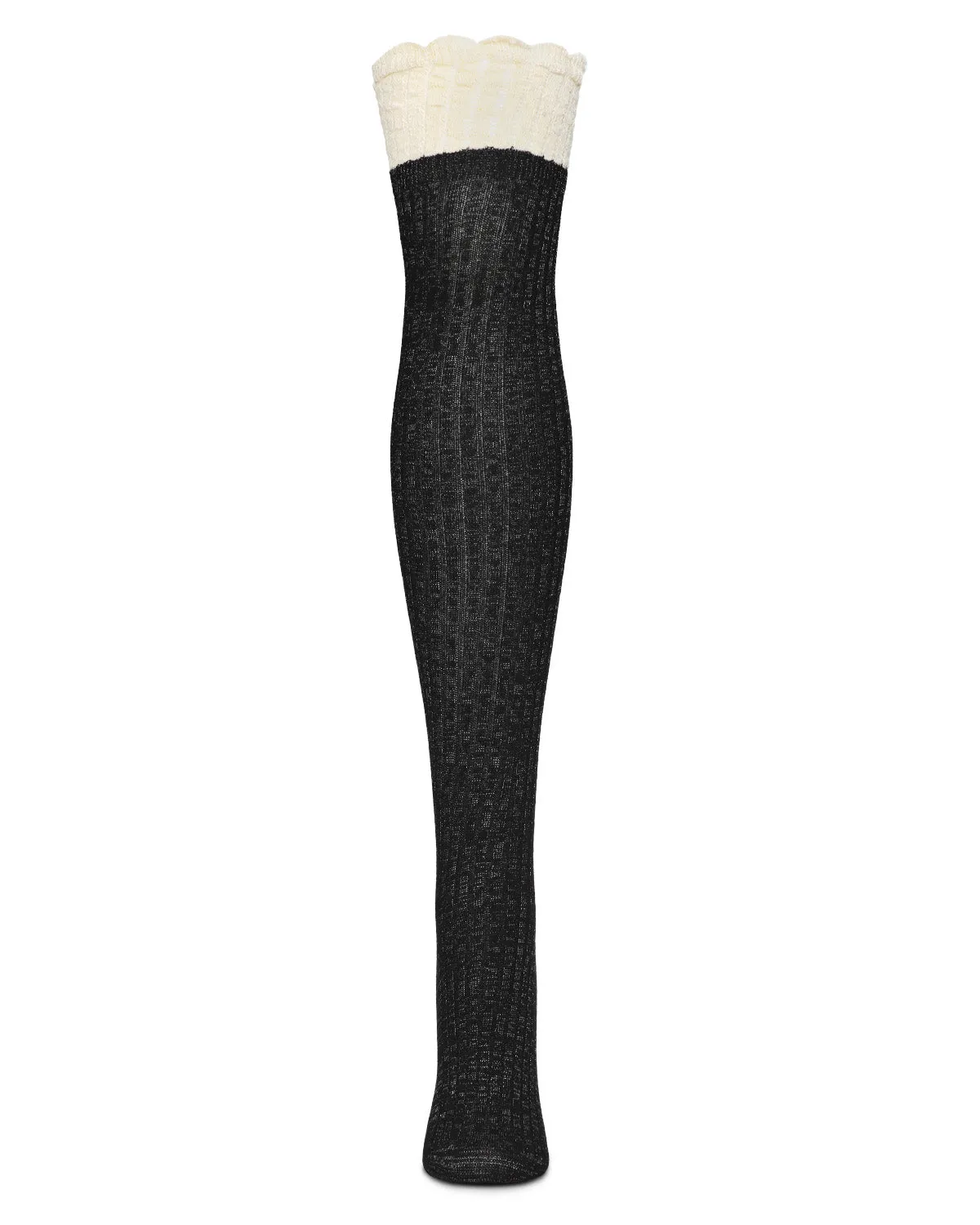 Ruffle N Shimmer Cotton-Blend Over-The-Knee Socks sold by MeMoi product image thumbnail 2