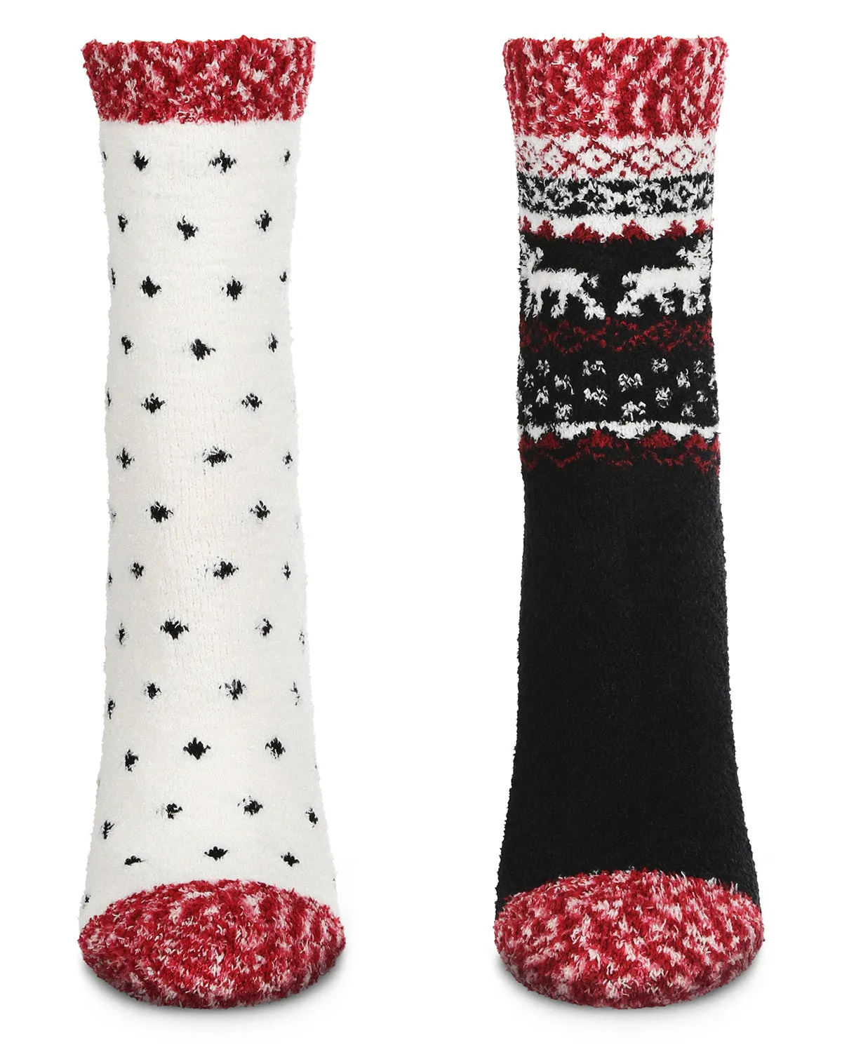 Women's 2 Pair Pack Fairisle Border Cloud Soft Crew Socks sold by MeMoi product image thumbnail 4