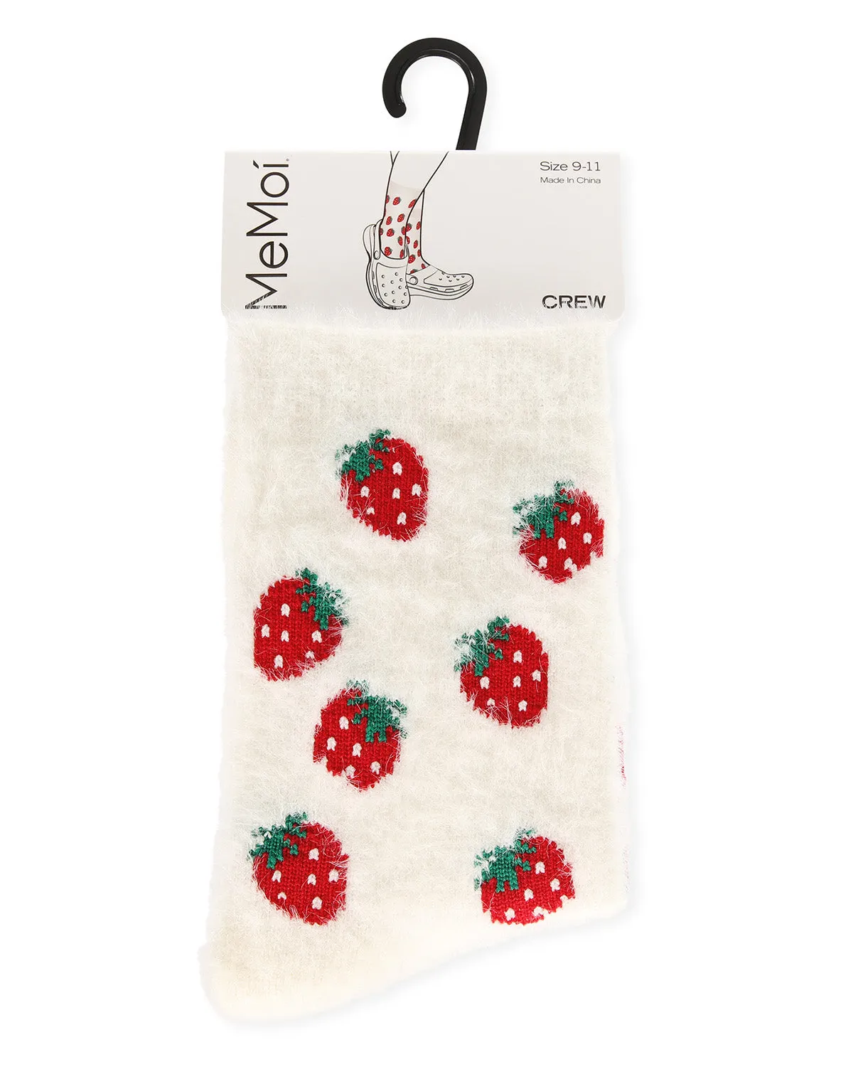 Women's Strawberries Cozy Crew Socks sold by MeMoi product image thumbnail 2