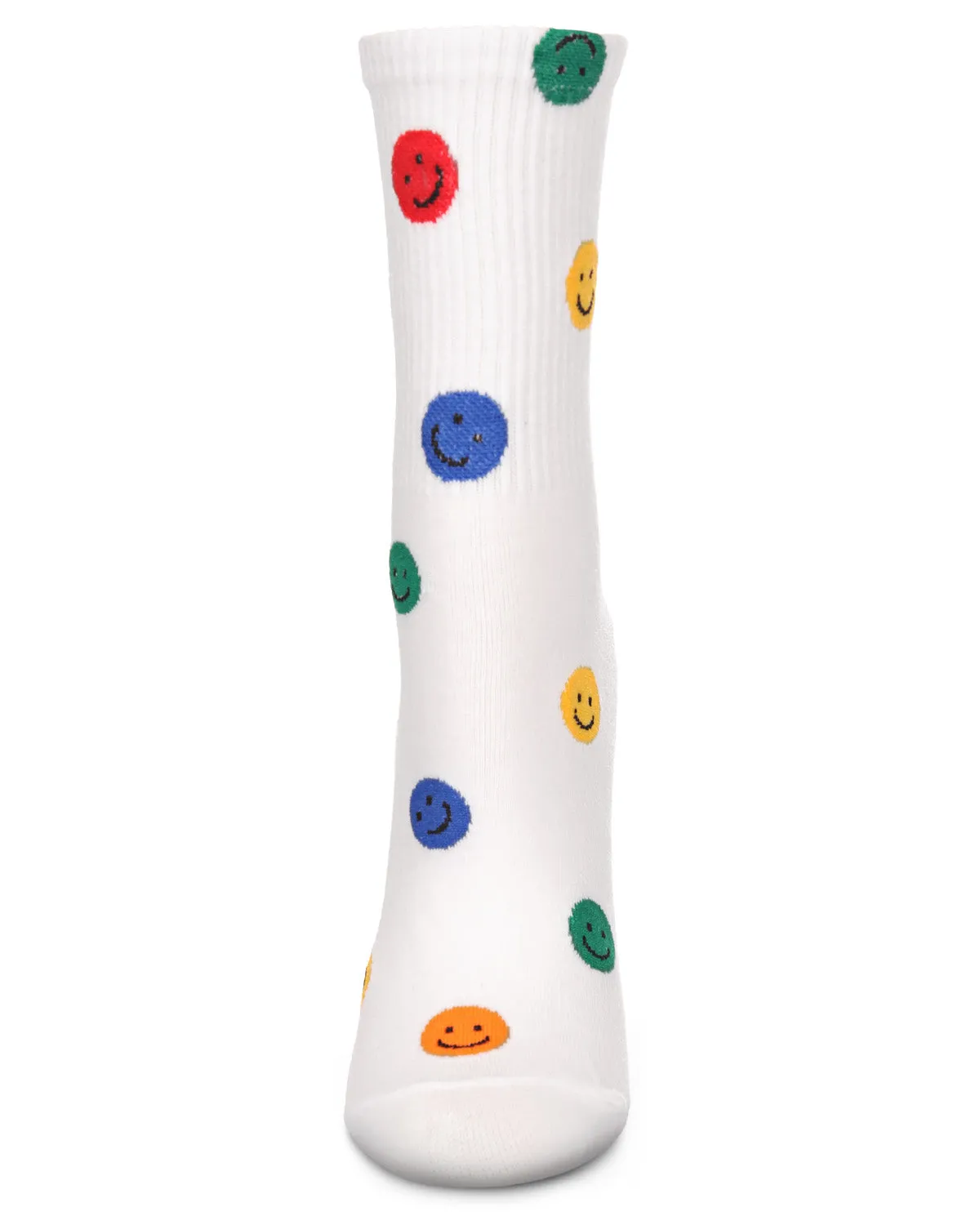 Women's Happy Days Cotton Blend Smiley Face Crew Sock sold by MeMoi product image thumbnail 5