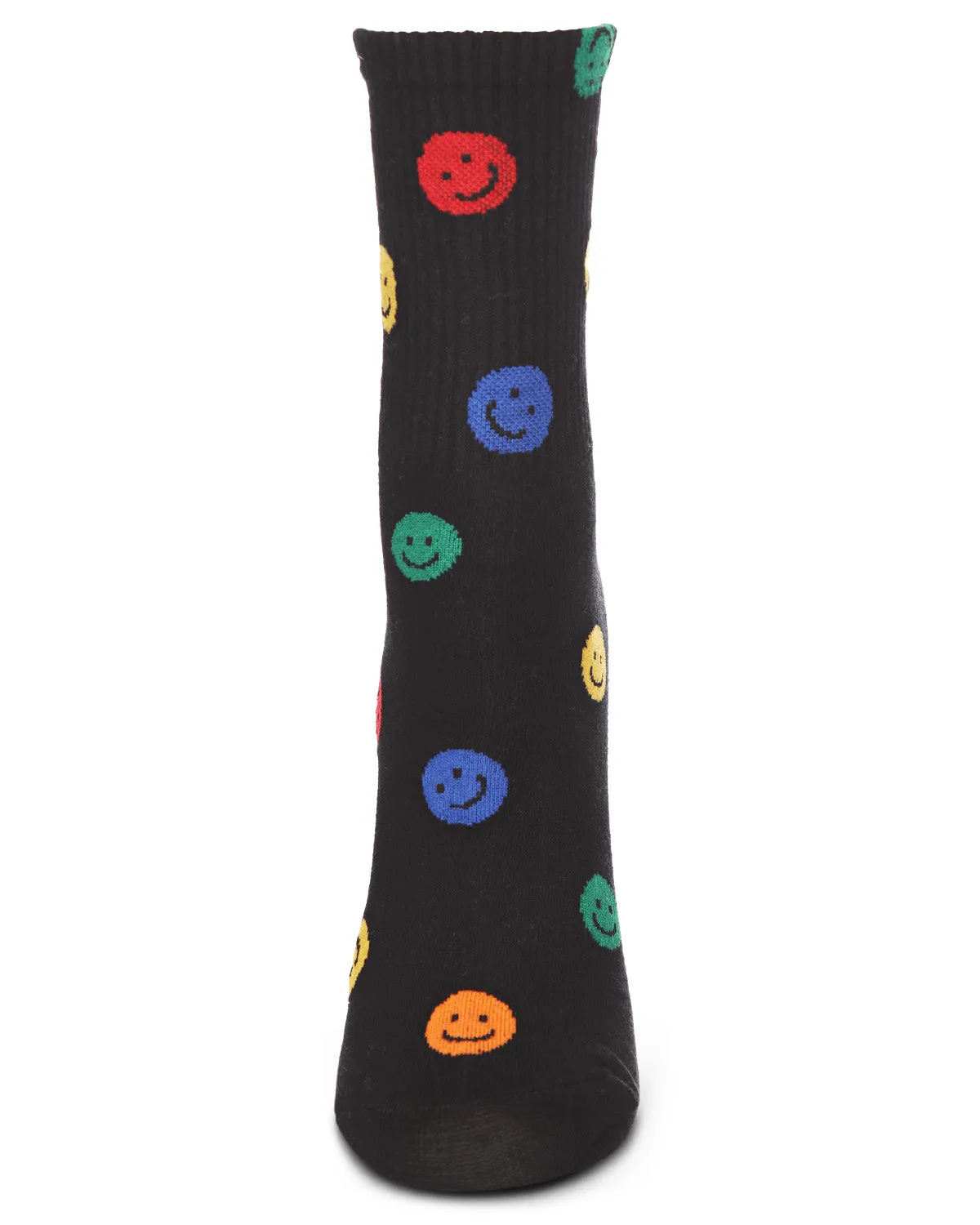 Women's Happy Days Cotton Blend Smiley Face Crew Sock sold by MeMoi product image thumbnail 3
