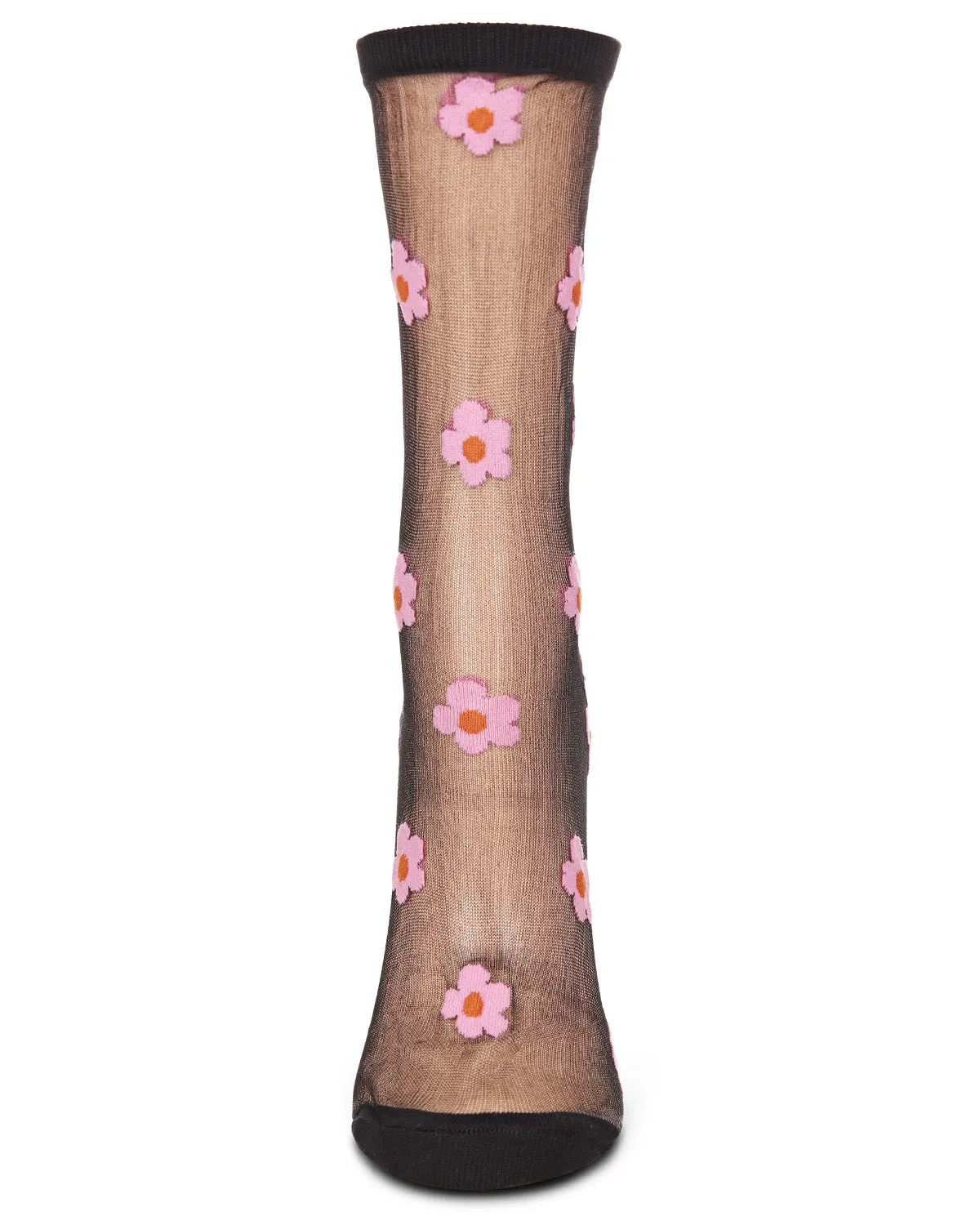 Women's Delightful Daisies Sheer Crew Socks sold by MeMoi product image thumbnail 3