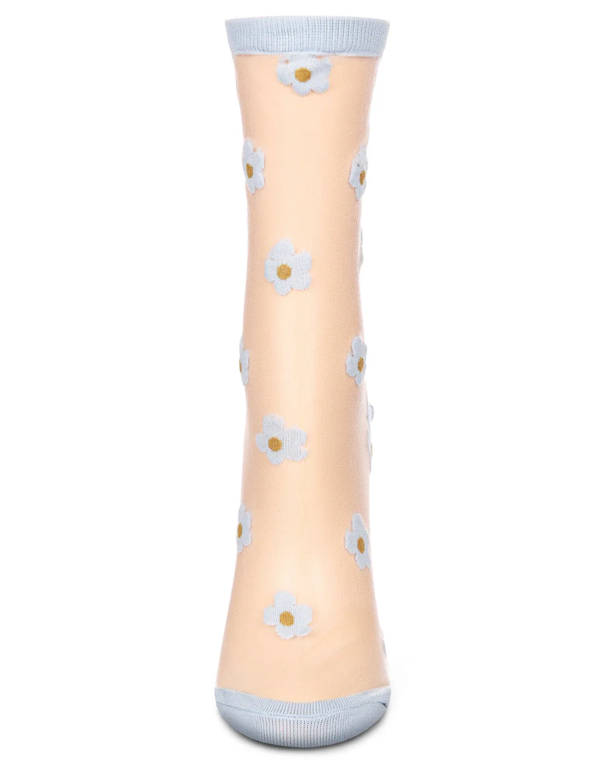 Women's Delightful Daisies Sheer Crew Socks sold by MeMoi product image thumbnail 5