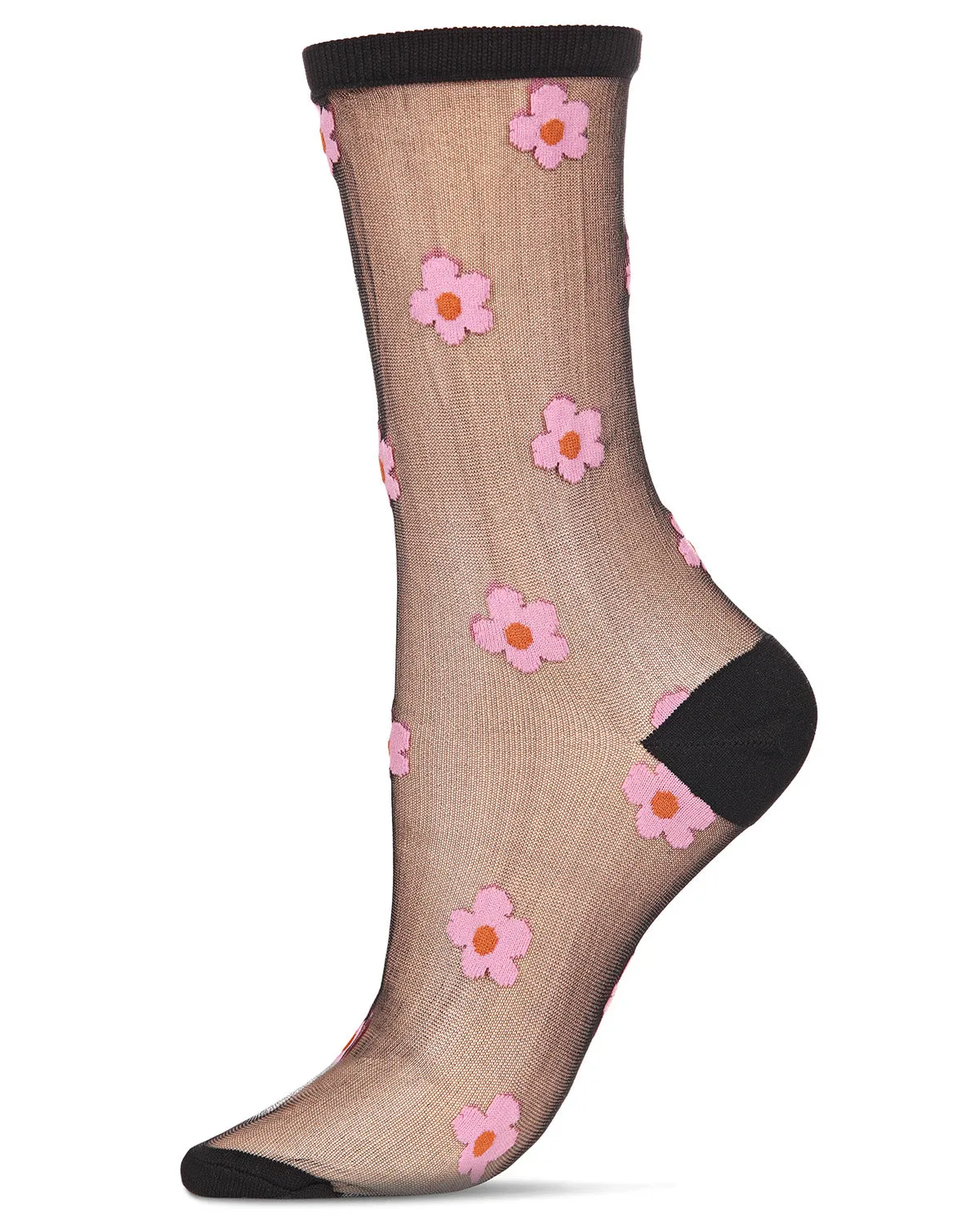 Women's Delightful Daisies Sheer Crew Socks sold by MeMoi
