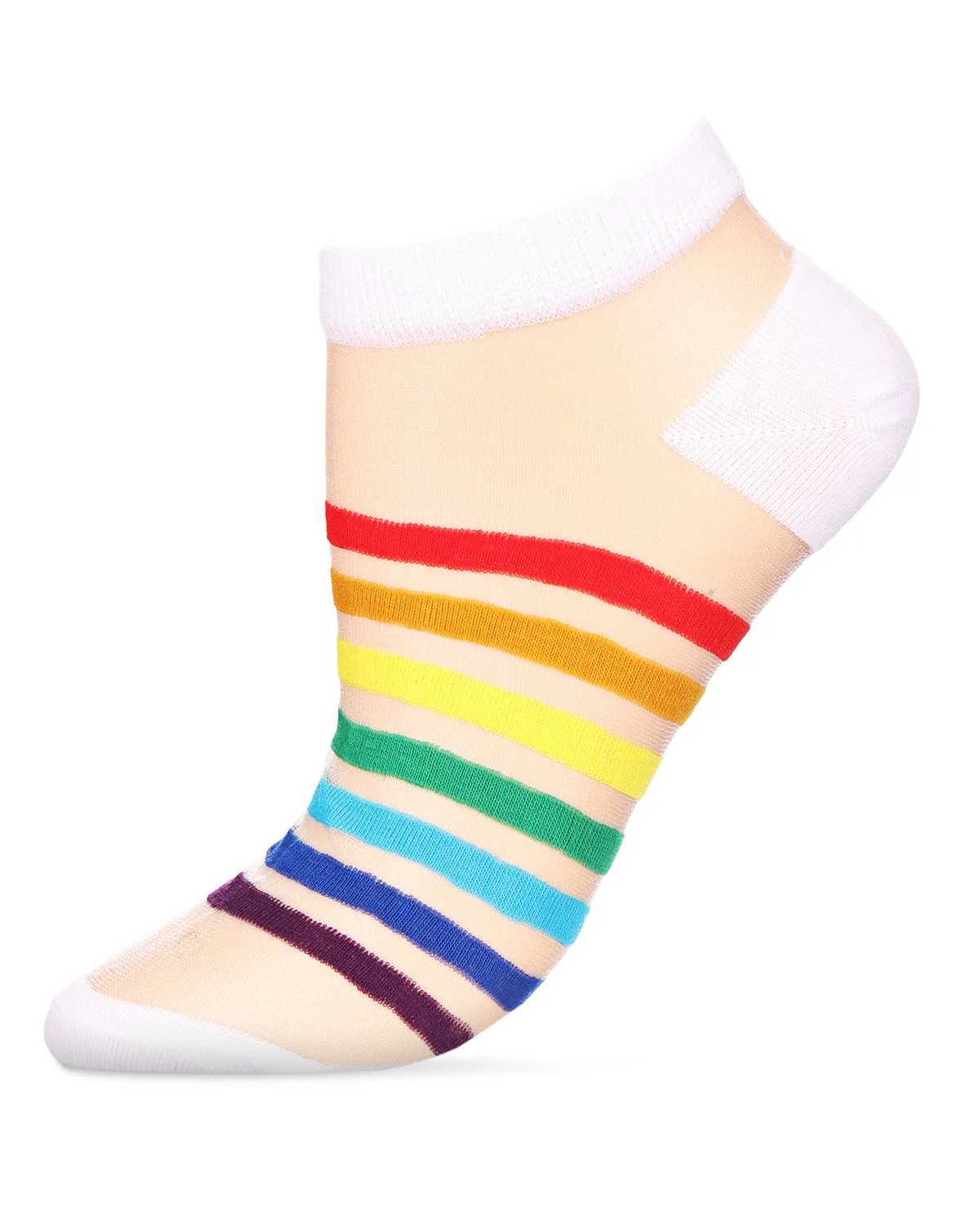 Women's See The Rainbow Sheer Cotton Blend Low-Cut Socks sold by MeMoi