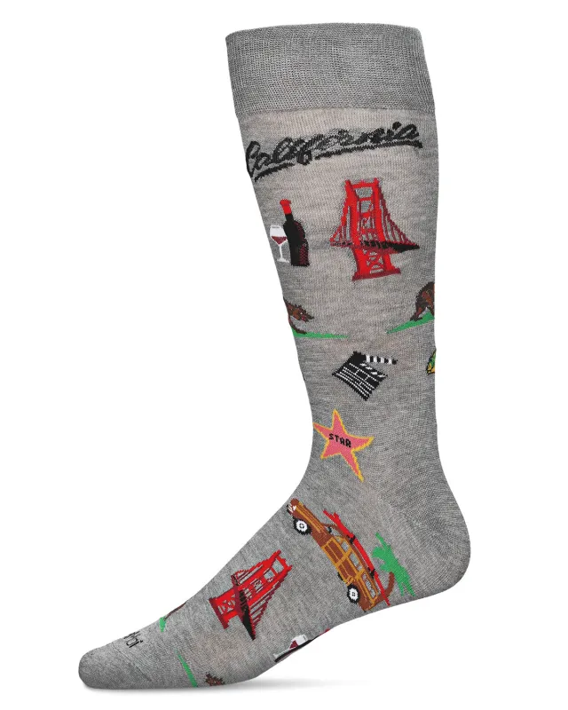 Men's California Cool Bamboo Blend Novelty Crew Sock sold by MeMoi