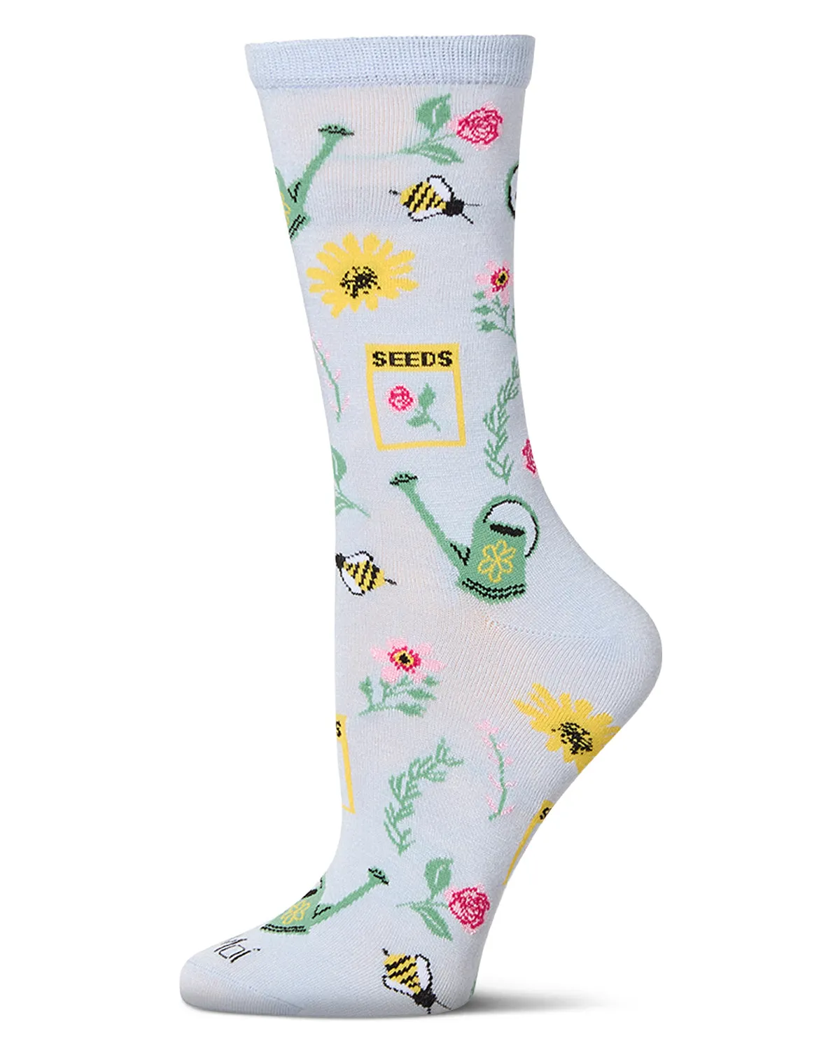 Flower Garden Bamboo Blend Crew Sock sold by MeMoi product image thumbnail 3