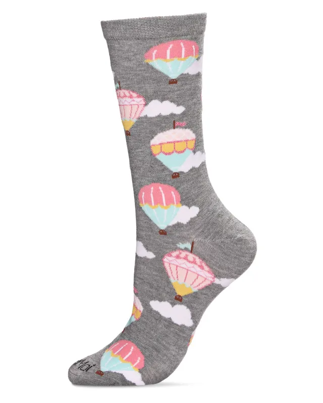 Hot Air Balloons Bamboo Blend Crew Socks sold by MeMoi