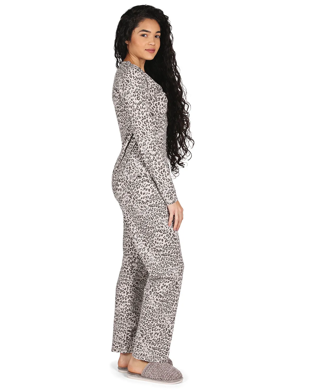 Women's Leopard Print Cotton Blend Pajama Set sold by MeMoi product image thumbnail 2